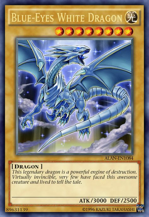 Blue-Eyes White Dragon by ALANMAC95 Yugioh Dragon Cards, Lightning Dragon, Blue Eyes White Dragon, Custom Yugioh Cards, Yugioh Dragons, Yugioh Collection, Light Blue Eyes, Legendary Dragons, Yugioh Monsters