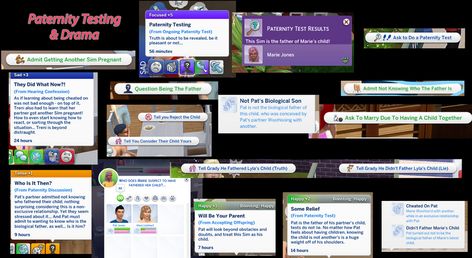 [v2.9+] Paternity Testing & Drama (RPO, Mod 4) - Sims 4 | Lumpinou on Patreon Sims 4 Lumpinou, Sims Pregnant, Sims 4 Patreon, Paternity Test, Play Sims 4, Teen Pregnancy, Play Sims, Sims 4 Gameplay, Sims 4 Cc Packs