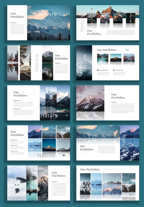 Powerpoint Photo Layout, Powerpoint Portfolio Design, Company Presentation Template, Corporate Graphic Design Layout, Photography Pitch Deck, Design Portfolio Layout Ideas, Corporate Profile Design Layout, Photography Powerpoint, Corporate Profile Design