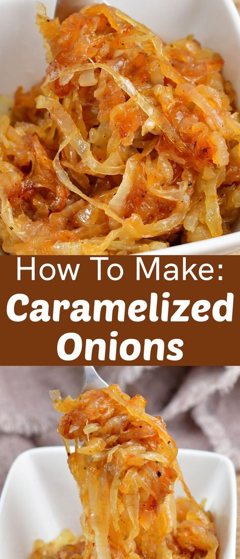 Caramelized Onions are one of the most delicious toppings for sandwiches, burgers, and so many various appetizers. While there are plenty of ways to over or under cook them, true Caramelized Onions are slowly and carefully cooked. That way, the natural sweetness of the onions and that signature caramel color develop the best flavor possible. Slow Cooker Caramelized Onions, Caramelized Onions Recipe, Carmelized Onions, The Best Burger, Baked Vegetables, Burgers Sandwiches, Delish Recipes, Onion Recipes, Radishes