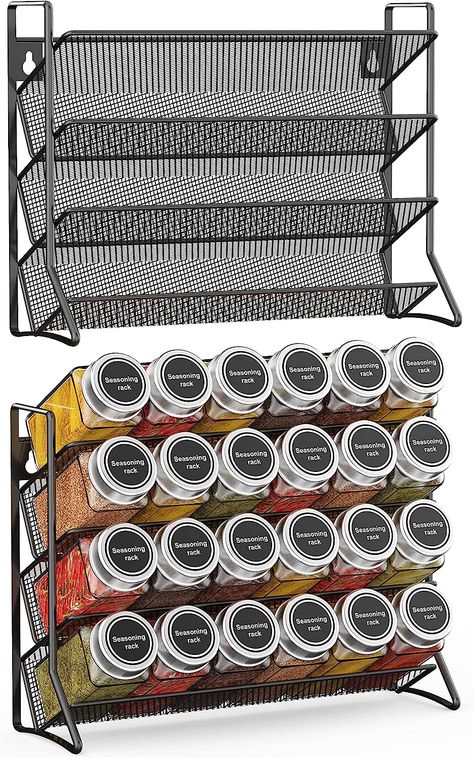 Mounted Spice Rack, Spice Rack Wall, Wall Spice Rack, Spice Rack Organization, Countertop Spice Rack, Spice Rack Storage, Hanging Spice Rack, Cabinet Spice Rack, Spice Organizers