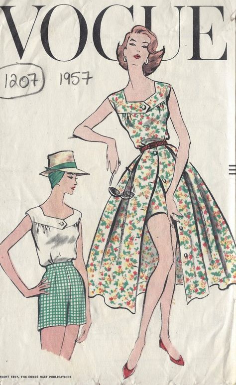 1950s Skirt Pattern available from The Vintage Pattern Shop Vintage Clothes Patterns, 1950s Skirt, 1950s Sewing Patterns, Vintage Vogue Sewing Patterns, Patron Vintage, Vogue Vintage, Retro Sewing Patterns, Dream List, Blouse Skirt