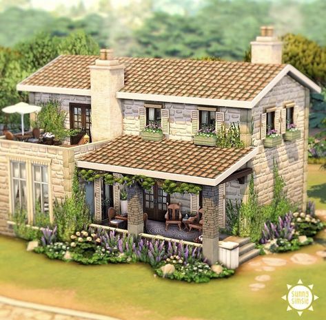 Sims 4 Content, Sims 4 Cottage, Sims 4 Houses Layout, Lotes The Sims 4, Old Couple, Sims 4 House Plans, Sims 4 House Building, Sims 4 House Design, Sims Building