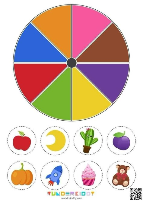 Wheel Of Color, Color Activities For Kindergarten, Learning Colors Activities, Color Activities For Toddlers, Colors Learning, Activity For Kindergarten, Colors Printable, Activity For Toddlers, Circle Game