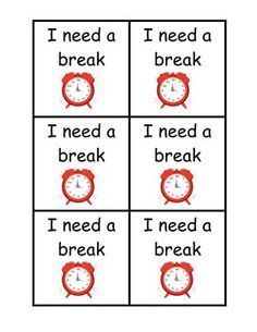 I Need A Break, Teaching Organization, Visual Supports, Behaviour Strategies, Behavior Interventions, Behaviour Management, Special Needs Students, Classroom Rewards, School Social Work