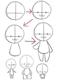 Kid Reference Drawing, How To Draw Cartoon, How To Draw For Beginners, Cute Drawings For Beginners, Cute Drawings To Draw, Cute Body Base, Avt Cute, Cute To Draw, Character For Animation