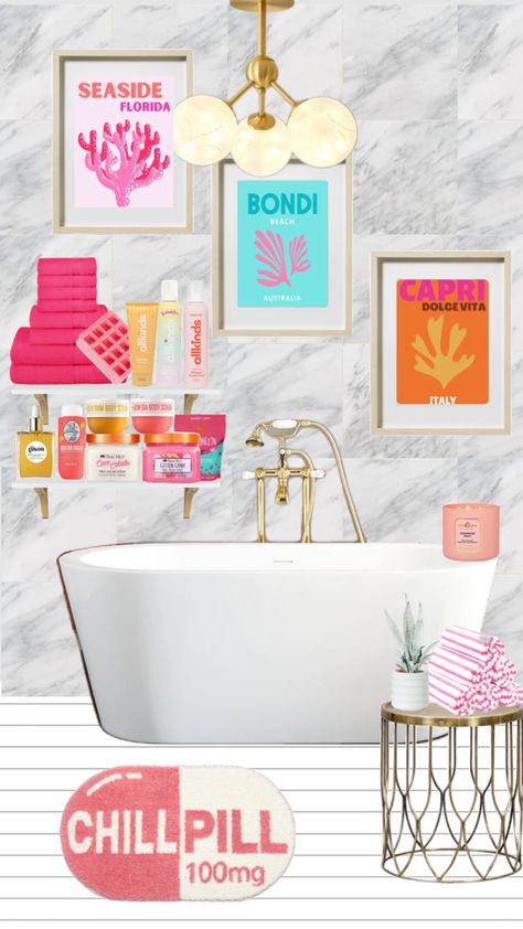 #preppy #bathroom #selfcare Preppy Bathroom Ideas, Preppy Bathroom, Preppy Ideas, Preppy Bedroom, Seaside Florida, Aesthetic Bathroom, Preppy Room Decor, Preppy Room, Teen Bedroom Decor