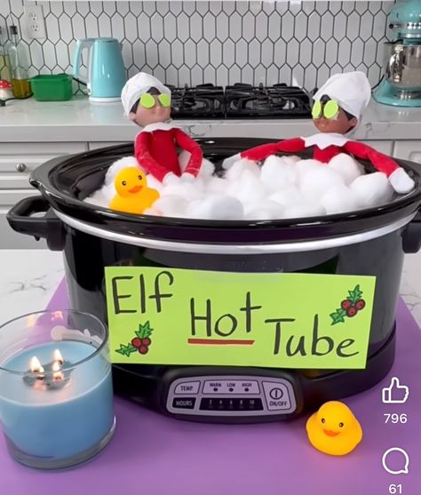 Elf Hot Tub Party, Fruit Loop Elf On The Shelf, Elf Hot Tub, Fruit Loops, On The Shelf, Elf On The Shelf, Hot Tub, Elf, Spa