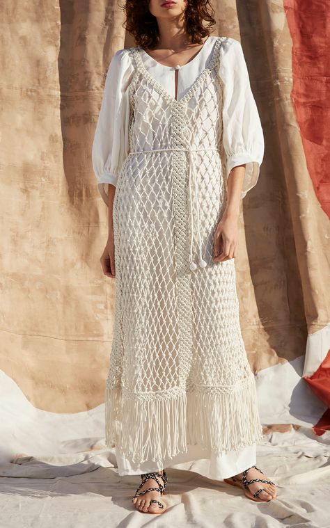 Macrame Clothes, Textile Techniques, Knitting Patterns Free Sweater, Macrame Dress, Apiece Apart, Pre Fall Collection, Knitwear Fashion, Runway Looks, 2019 Fashion