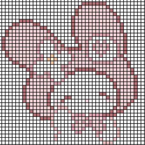 My Melody Crochet Grid, My Melody Pixel Art Grid, My Melody Cross Stitch, Sanrio Crochet Grid, Sanrio Tapestry Crochet, My Melody Alpha Pattern, Coquette Cross Stitch, Miffy Pixel Grid, Coquette Pixel Art