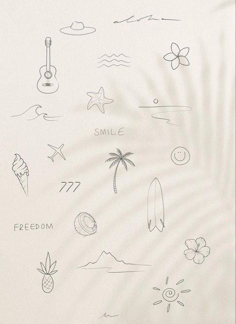 Beachy Tattoos, Tato Minimal, Small Girly Tattoos, Small Pretty Tattoos, Petite Tattoos, Small Girl Tattoos, Cute Tiny Tattoos, Simple Tattoo, Small Hand Tattoos