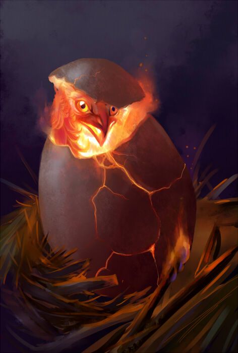 Phoenix Egg (artist: Hannah Böving) Phoenix Art, Mythical Animal, Phoenix Bird, Fire Bird, Mythical Beast, Mythological Creatures, Mystical Creatures, Arte Fantasy, 판타지 아트