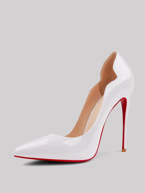 White Pumps Wedding, Gold Heels Prom, Slim Your Legs, Heels For Party, Red Bottom High Heels, Red Bottom Heels, Wedding Pumps, Party Pumps, Shoes Outfit Fashion