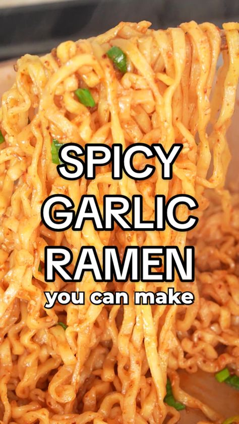 How To Make Spicy Ramen Noodles, Spicy Bowl Recipes Tiktok, Spicy Cheese Ramen, Spicy Garlic Ramen, Buldak Ramen Recipe, Spicy Ramen Recipe, Spicy Ramen Noodle Recipes, Shin Ramen, Garlic Ramen