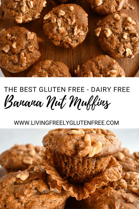 Gluten Free Banana Bread Muffins Gf Banana Muffins, Gluten Free Banana Nut Muffins, Gluten Free Banana Bread Muffins, Easy Baked Goods, Dairy Free Banana Muffins, Muffins Dairy Free, Paleo Easy, Gluten Free Banana Muffins, Healthy Breakfast Meal Prep