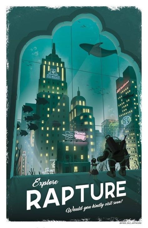 Rapture Bioshock, Bioshock Artwork, Bioshock Rapture, Bioshock Game, Bioshock Art, Bioshock Series, Bioshock 2, Underwater City, Bioshock Infinite