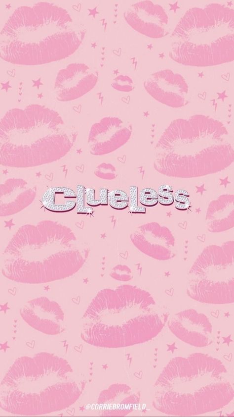 Pink Wall Poster, Pink Kisses Wallpaper, Clueless Wallpaper, 2000s Aesthetic Wallpaper, Clueless Aesthetic, Background Collage, Iphone Widgets, Aesthetic Lockscreen, Aura Colors