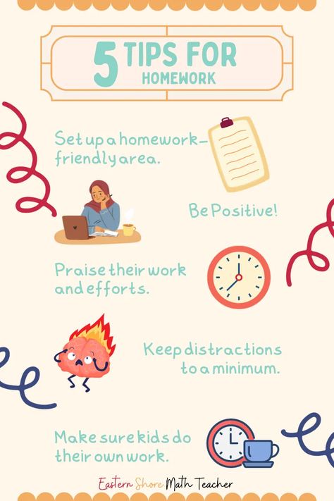 5 Math Homework tips for parents to hang up at home. Math At Home, Homework Tips, Exam Preparation Tips, Math Night, Elementary Math Classroom, Parent Tips, Math Activities Elementary, Back To School Night, Exams Tips