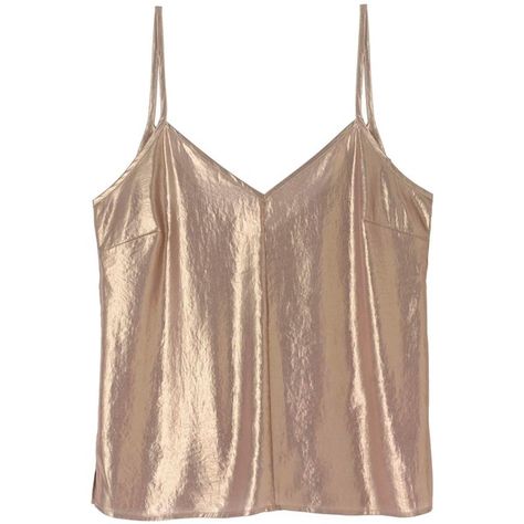 a day in a life - Gold Foil Chiffon Camisole Top ($61) ❤ liked on Polyvore featuring tops, v neck camisole, spaghetti-strap top, brown camisole, v-neck tops and camisole tops Chiffon Cami Tops, Day In A Life, Strappy Shirt, Brown Cami, Chiffon Crop Top, Chiffon Tank Tops, Brown Crop Top, Strappy Crop Top, Strappy Tank Tops