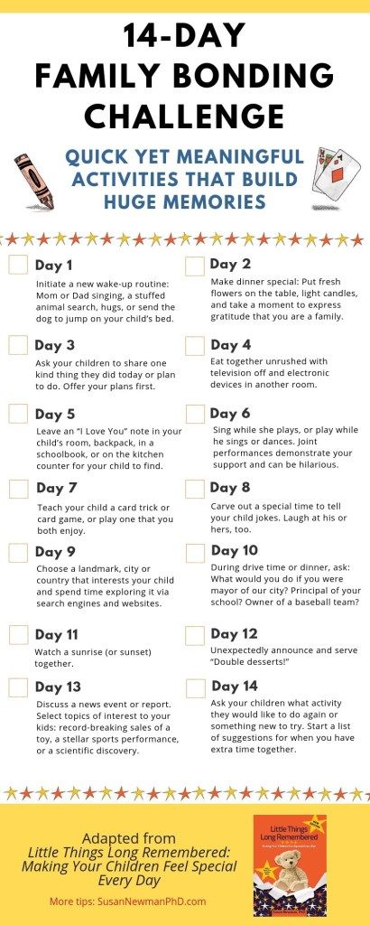 This family bonding challenge contains two weeks of simple, fun activities that take a short amount of time but can build a lifetime of memories. Try it with your family today! Free Family Fun Activities, Family Relationship Building Activities, Bonding Activities For Kids And Parents, Family Building Activities, Family Challenges Ideas, Family Fun Day Ideas, Family Meeting Ideas, Family Counseling Activities, Family Bonding Ideas