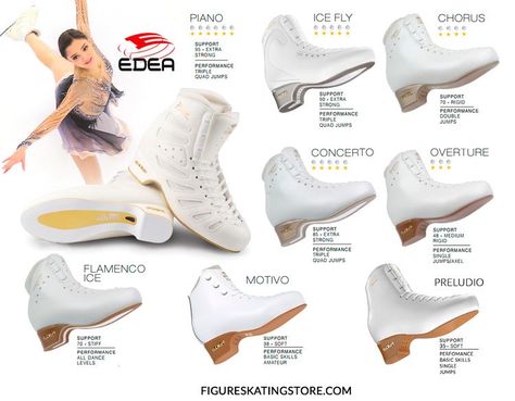 Edea Piano Skates, Figure Skating Shoes, Edea Figure Skates, Ice Skate Shoes, Professional Ice Skates, Edea Skates, Figure Skating Jumps, Ice Skating Shoes, Figure Skating Accessories