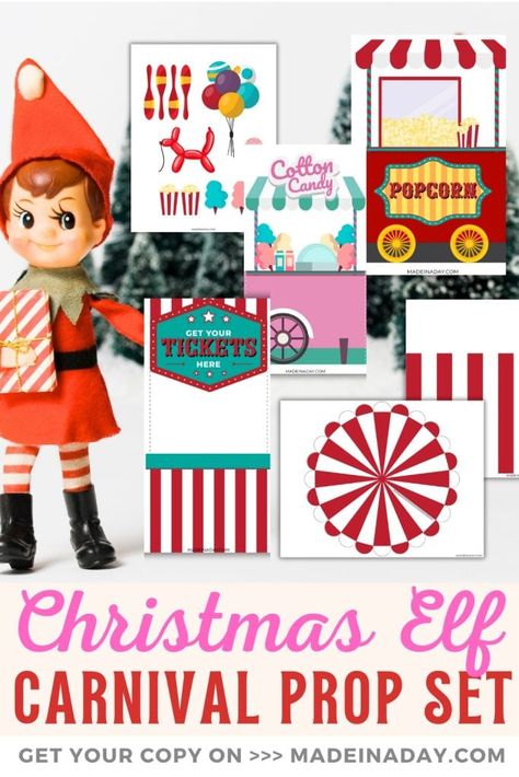 Elf Birthday Ideas, Elf On The Shelf Printables Free, Elf On A Shelf Printables, Free Elf Printables, Elf Printables Free, Farmers Market Birthday Party, Elf Printables, Printable Props, Paper Props