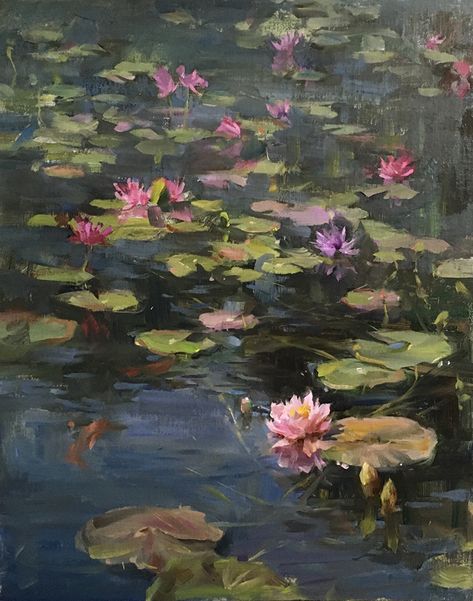 Belarus, Professional Artist, Water Lilies, The Garden, Oil Painting, Lily, Germany, Water, Flowers