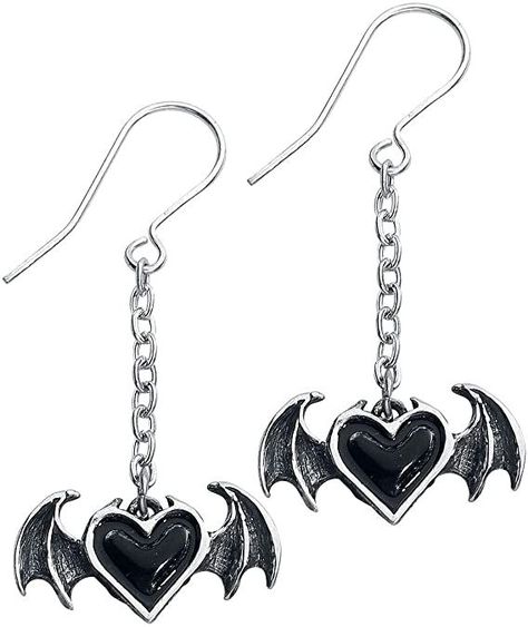 Demon Heart, Grunge Earrings, Alchemy Gothic, Grunge Jewelry, Edgy Jewelry, Goth Jewelry, Dope Jewelry, Estilo Punk, Funky Jewelry