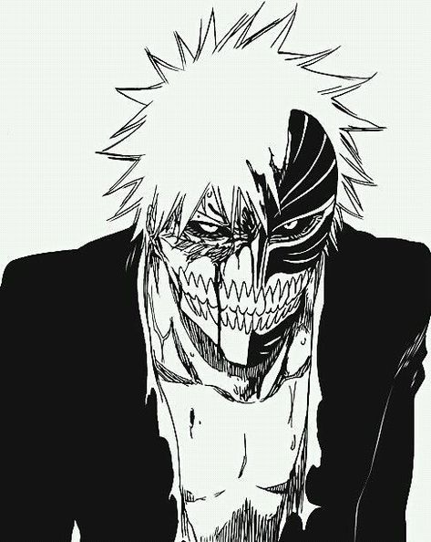 Ichigo Kurosaki, An Anime, Anime Character, Bleach, Black And White, Anime, Hair, White, Black