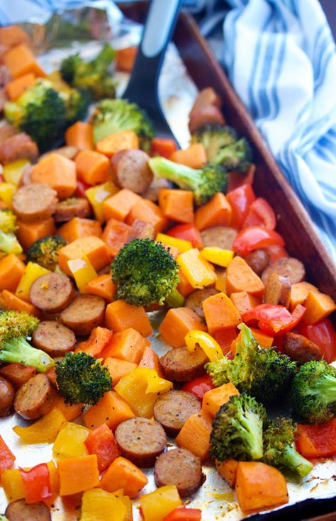 Sausage Peppers Sweet Potato Sheet Pan, Turkey Sausage And Sweet Potato Recipes, Sausage And Bell Peppers Recipes, Sausage Sweet Potato Sheet Pan, Sweet Potato Bell Pepper, Sausage Sweet Potato Recipes, Sweet Potato Zucchini, Sausage Sweet Potato, Sheet Pan Sausage