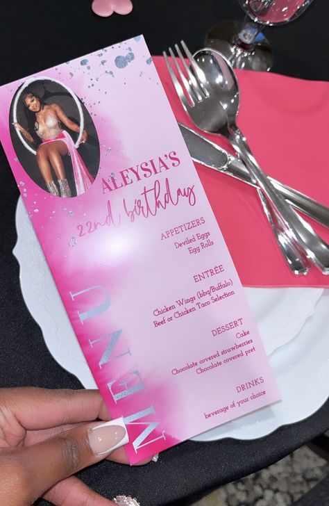 Birthday Appetizers, Sweet 16 Party Planning, Sweet 16 Party Themes, Sweet 16 Party Decorations, Birthday Dinner Invitation, Pink Sweet 16, Sweet Sixteen Birthday Party Ideas, 17th Birthday Ideas, Sweet 16 Themes