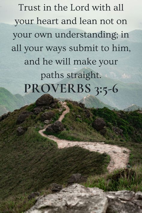 This verse is one of the most loved and quoted verses in the Bible. Proverbs 3:5-6 is a source of comfort in the midst of difficult seasons. It reminds us that God is in control and if we follow him he will lead us through it. Verses In The Bible, Wisdom Scripture, Bible Proverbs, Wisdom Bible, God Is In Control, Life Proverbs, Bible Verses Kjv, Comforting Bible Verses, Trust In God