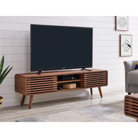 Wade Logan® Duquette TV Stand for TVs up to 65" & Reviews | Wayfair Boho Tv Stand, Low Tv Stand, Low Profile Tv Stand, Electronics Components, Tv Stands And Entertainment Centers, Upholstered Sectional, Tv Console, Media Center, Media Console