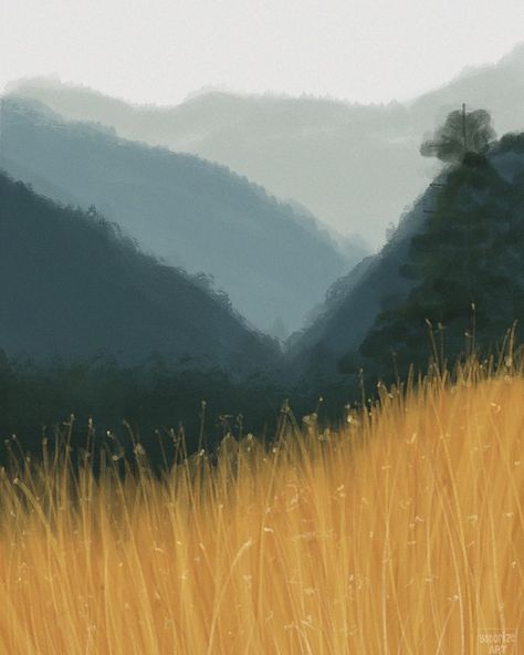 Yatorize Art on Instagram: “Made a landscape 🌟 Which one do you like more 1 or 2? 🌾 - #myart #landscape #painting #procreate #drawing #artist #artistsoninstagram…” Mountain Drawing Procreate, Procreate Landscape Art, Procreate Drawing Landscape, Procreate Landscape, Perspective Landscape, Painting Procreate, Procreate Ideas, Procreate Tips, Mountain Drawing