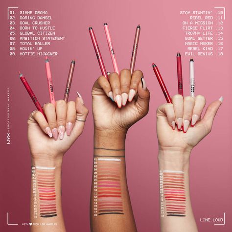 Line Loud Lip Pencil | Lip Liner | NYX Professional Makeup Nyx Liner, Nyx Lip Liner, Nyx Lip, Evil Geniuses, Lip Shapes, How To Line Lips, Nyx Professional Makeup, Lip Pencil, Matte Lip