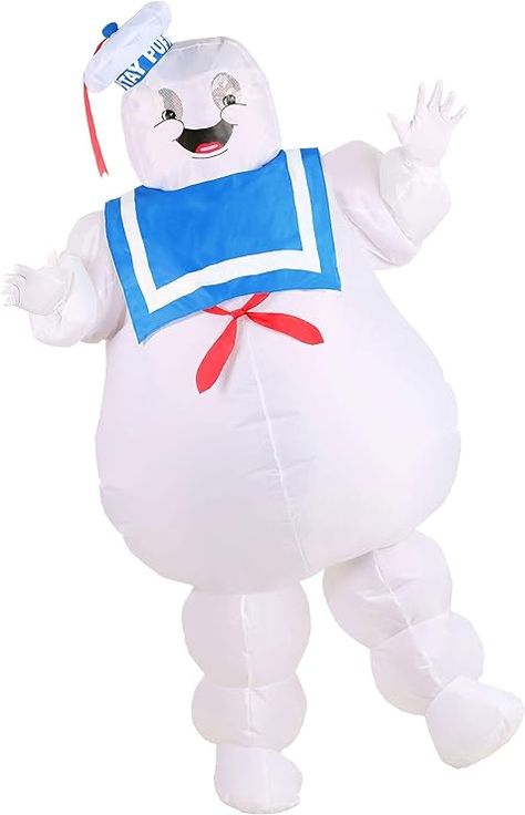 Inflatable decorations are a great way to make a statement. Amazon has a wide range of options, but the Gemmy Inflatable Ghostbusters Stay Puft Marshmallow Man is a fan-favorite. Standing at an impressive 8 feet, it's a showstopper that will delight and surprise your guests. Marshmallow Man Costume, Ghostbusters Stay Puft, Ghostbusters Costume, 1984 Movie, Stay Puft, Inflatable Costumes, Ghost Busters, Mens Halloween Costumes, Movie Costumes