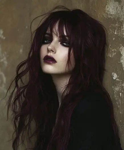 Top 51 Dark Copper Hair Colors to Rock This Fall - AskNaij Vampire Hair Color, Blackish Red Hair, Split Hair Color Ideas, Red Hair Vampire, Hair Colors For Dark Hair, Dark Copper Hair, Dark Copper Hair Color, Blood Red Hair, Vampire Hair