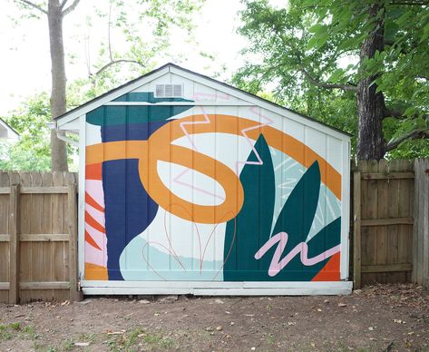 Joe Geis Studio | Illustration, Design, Murals Shed Mural, Exterior Murals, Garden Mural, Bright Walls, The Other Art Fair, Blue Room, Mural Wall, Studio Design, Buy Original Art