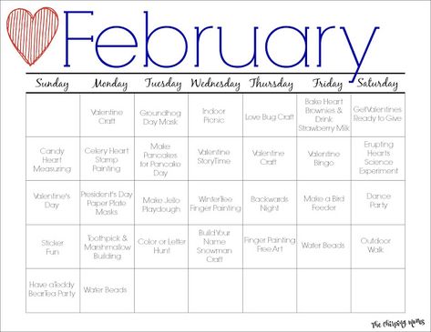 February Printable Activity Calendar for Kids || The Chirping Moms Kids Dinner Ideas, February Lesson Plan, Free Family Printables, February Lessons, Preschool Calendar, Calendar Worksheets, Meal Calendar, Activity Calendar, March Calendar