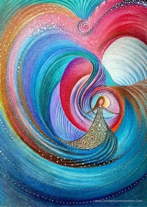 Embodiment Art, Spiritual Art Painting, Paz Hippie, Spiral Art, Peacock Wall Art, Consciousness Art, Cosmic Art, Energy Art, Vedic Art