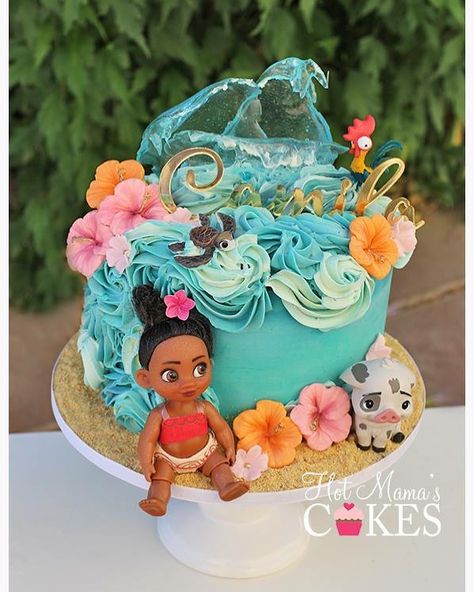 Moana inspired buttercream cake! This is not my design, I’m not sure who the cake artist is but thank you for the inspiration!! I was given… Moana Birthday Party Cake, Moana Birthday Decorations, Moana Birthday Cake, Moana Birthday Party Theme, Moana Theme Birthday, Festa Moana Baby, Moana Cake, Moana Theme, Moana Themed Party