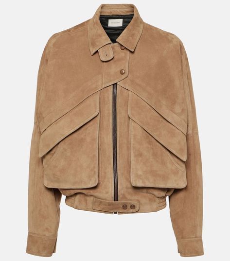 Suede Biker Jacket, Suede Biker, Suede Leather Jacket, Magda Butrym, Brown Leather Jacket, Suede Jacket, Biker Jacket, Leather Coat, Jacket Tops