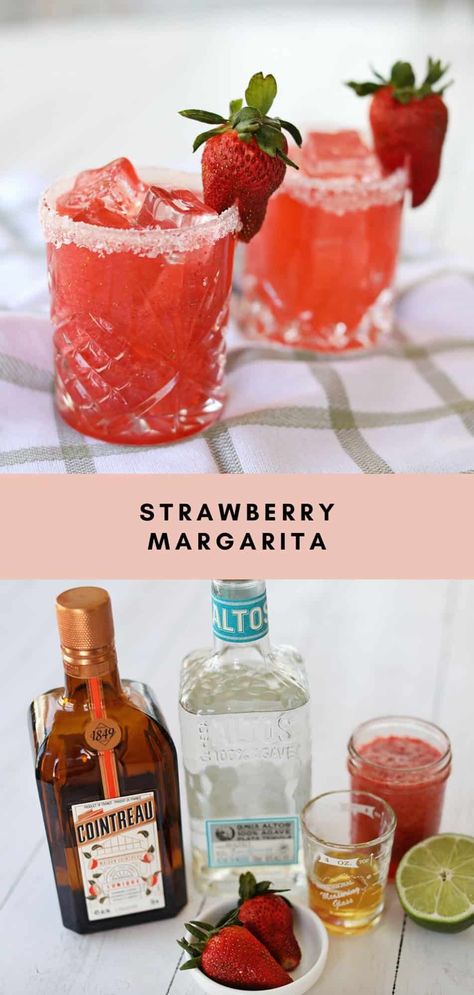 Strawberry Margarita - A Beautiful Mess Strawberry Puree Recipe For Drinks, Virgin Strawberry Margarita Recipe, Strawberry Margarita Mix Recipe, Spicy Strawberry Margarita, Strawberry Margaritas Frozen, Strawberry Jalepeno Marg, Strawberry Margaritas, Strawberry Margarita Recipe, Margarita Salt