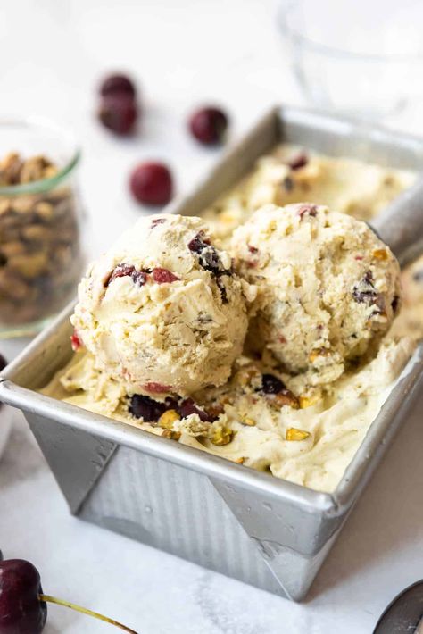 Cherry Pistachio Ice Cream - House of Nash Eats Cherry Ice Cream Recipe, Cherry Pistachio, Best Homemade Ice Cream, Scoop Of Ice Cream, Cherry Ice Cream, Pumpkin Ice Cream, Ice Cream Maker Recipes, Pistachio Ice Cream, Ice Cream Base