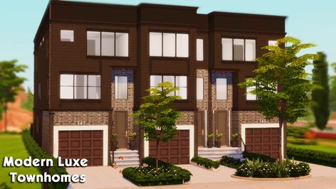 Ts4 Townhouse, Sims 4 Townhouse, Townhouse Floor Plan, Custom Sims, Townhouse Decorating, Sims 4 Builds, Luxury Townhouse, Modern Townhouse, Modern Luxe