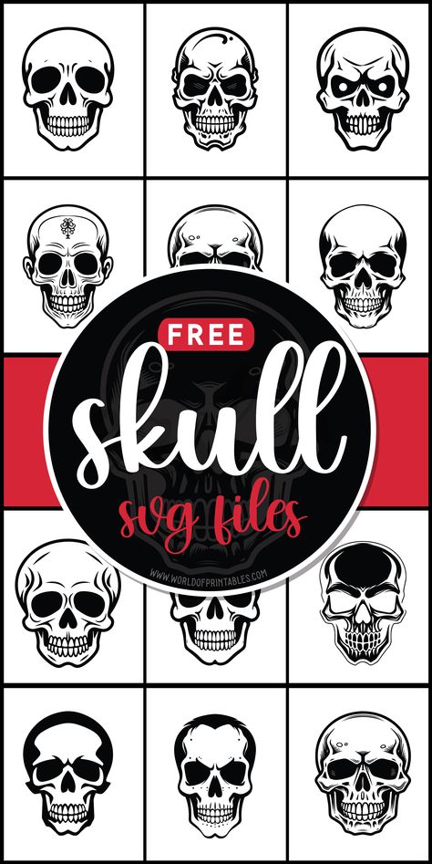 Dare to be different with free skull SVG files! Explore edgy and artistic designs to add a touch of intrigue to your projects. 💀🎨 Skull Svg Files Free, Free Laser Cut Files Svg, Laser Svg Files, Circut Designs Free, Skeleton Svg Free, Skull Svg Free, Cricut Designs Free, Handmade Closet, Free Silhouette Designs