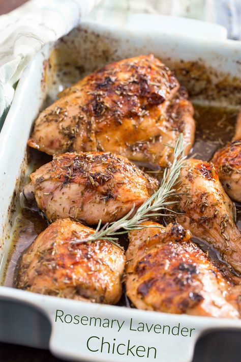 Rosemary Lavender Chicken + Win Over $1000 in Prizes! Lavender Chicken, Maple Mustard Chicken, Sunday Meals, Witch Recipes, Meaty Meals, Kitchen Witch Recipes, Lavender Recipes, Chicken Dishes Easy, Rosemary Lavender