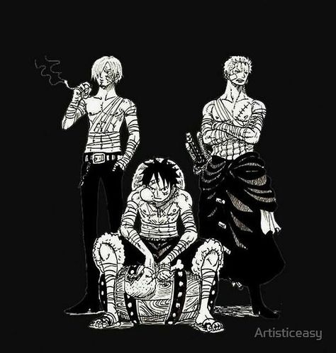 Zoro And Sanji, Monster Trio, One Piece Quotes, Black And White One Piece, One Piece Photos, One Piece Tattoos, One Piece Cartoon, Luffy Zoro, Pirate King