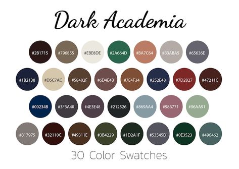 Dark Academia Pallete Color, Cool Toned Dark Academia, Dark Color Pallettes, Moody Victorian Color Palette, Colour Palette Dark Academia, Professional Dark Academia, Dark Academia Color Pallete, Dark Rich Color Palette, Dark Academia Colors Palette