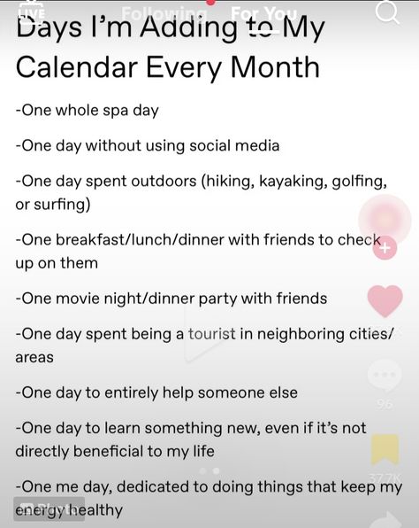 Days To Plan Every Month, Days To Schedule Every Month, Things To Do Each Month, Movie Night Dinner, Posting Ideas, 2025 Goals, My Calendar, Dinner With Friends, Aesthetic Stuff